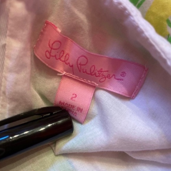 Lilly Pulitzer Janice Shift Dress Lioness Patch Size 2 75709 Easter Spring - Picture 7 of 8